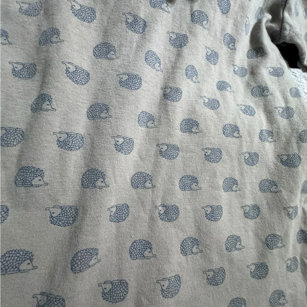 Feather Baby Blue and Tan Hedgehog Romper